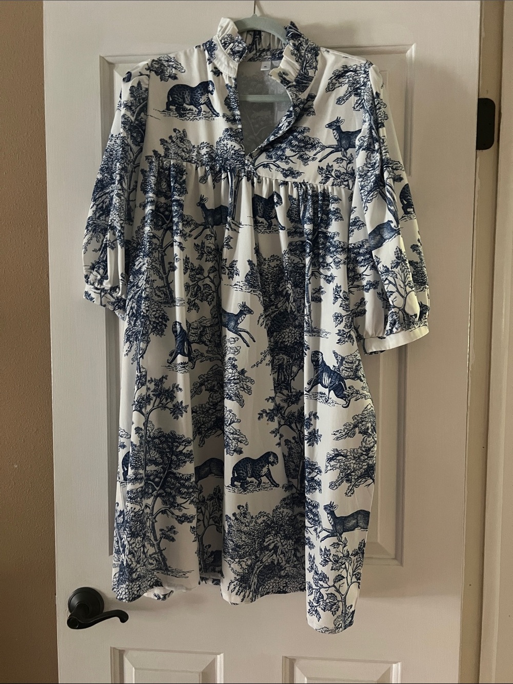 Blue & White Toile Print Dress